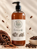 Botella de aceite esotérico de protección espiritual de 480 ml, receta Cacao y Café, con cacao y granos de café
